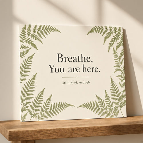 Breathe You Are Here · A3 Quote Poster