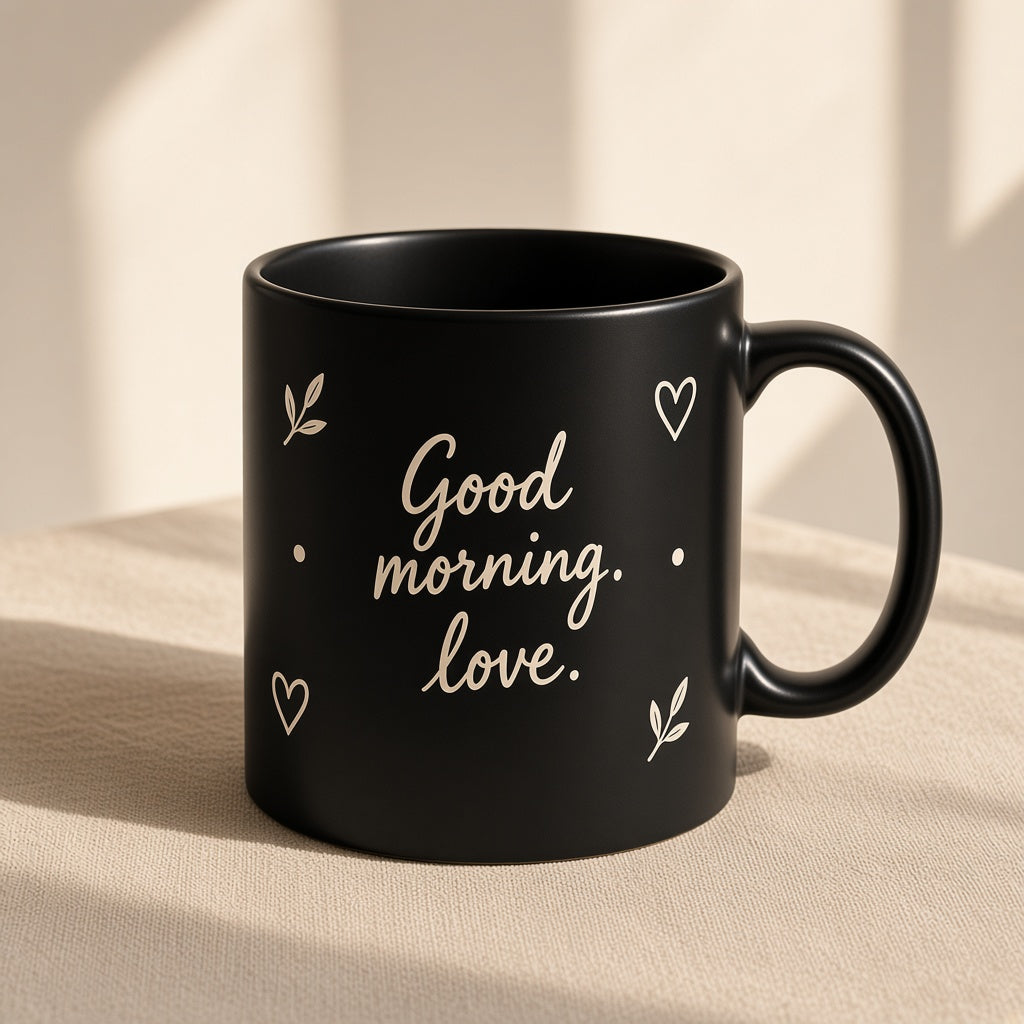 Good Morning Love Mug · 11 oz Black
