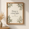 Home Is a Kind Light · 12×16 Oak Frame