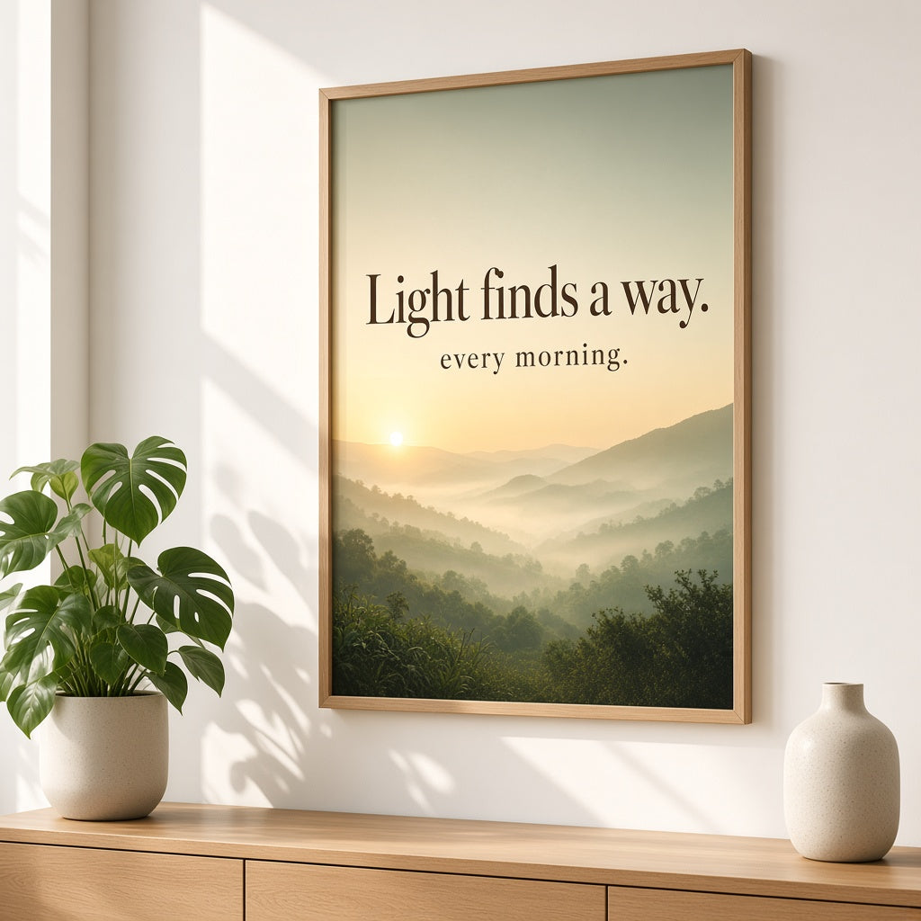 Light Finds a Way · A2 Sunrise Quote
